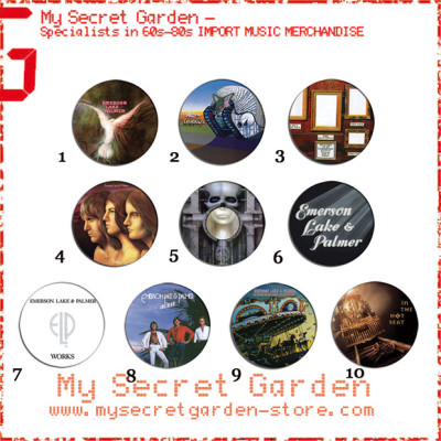 Emerson, Lake & Palmer ( ELP ) - Tarkus, Brain Salad Surgery Album Pinback Button Badge Set ( or Hair Ties / 4.4 cm Badge / Magnet / Keychain Set )